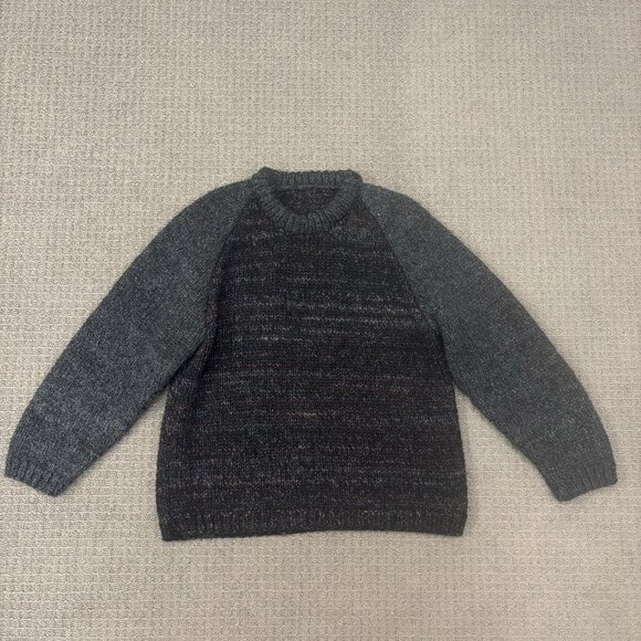 Vintage Handmade Pullover Sweater Large Knit Raglan Jumper Chunky Thick Heavy - Picture 1 of 8